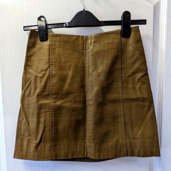 Brown Suede Free People mini skirt - Picture 3 of 6